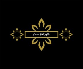 Vector leaf, golden shape. Abstract ornament, design concept, logo,element for template.