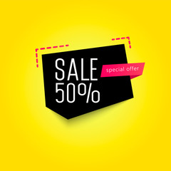 Origami banner. Big Sale Weekend, special offer banner template vector illustration