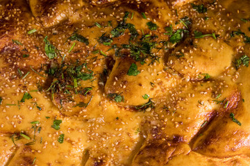 Close-up of the fresh tasty pita bread
