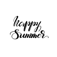 Lettering Happy Summer. Vector illustration.