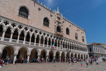 Fototapeta na wymiar Venice cityscape.View of the San Marco Square (Piazza San Marco) and the Doge’s Palace,Venice, Italy.