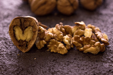 walnuts on old table