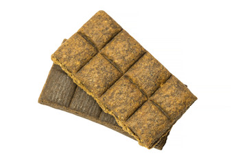 Bars of medical hematogen on a white background shot close-up