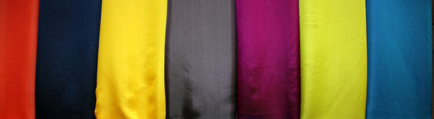 Traditional colorful Vietnamese silk scarfs