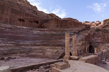 Ancient abandoned rock city of Petra in Jordan tourist attraction