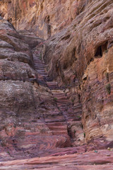 Ancient abandoned rock city of Petra in Jordan tourist attraction