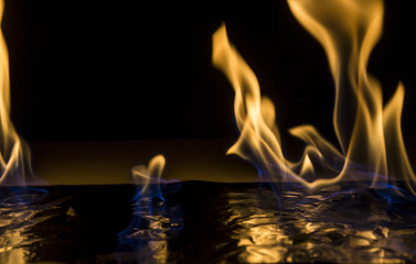 Flames in dark