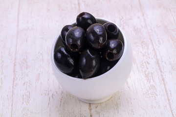 Pickled olives in the bowl