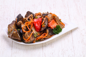 Pickled eggplant with vegetables