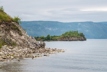 The Baikal lake coat, Shaman Rock . Shamanka - famous place between Kultuk and Sludanka. Fear Stone