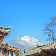 Jade Dragon Snow Mountain (Yulong Snow Mountain), located in Lijiang, Yunnan, China. Lijiang is now a major tourist destination, along with Dali, for both domestic and international tourists.