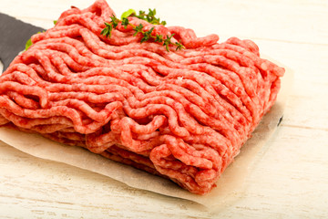 Raw minced beef meat