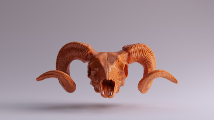 Caramel Orange Ram Skull 3d illustration 3d rendering 