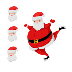 Cartoon Santa Claus set. Vector character isolated. Christmas and new year illustration