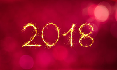 Fototapeta na wymiar Greeting card Happy New Year 2018