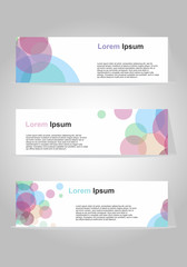header set of three banner business vector design modern color circle