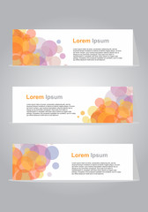 Fototapeta premium set of three banner business vector design modern color circle