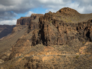 Fototapeta premium View of the mountain landscape from Degollada de Las Yeguas. Gran Canaria in Spain.