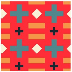 Crosses and rectangles seamless pattern. Design for print, fabric, textile. Seamless wallpaper