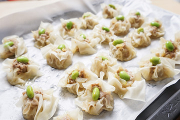 homemade steamed meat dumpling