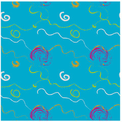 Fototapeta na wymiar Handmade curvy wavy seamless pattern. Design for print, fabric, textile. Seamless wallpaper