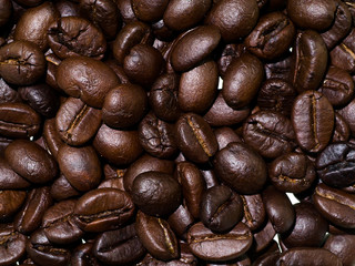 roasted coffee beans.