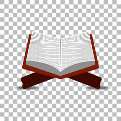 Islamic kuran wood table. Vector illustration