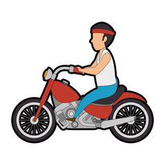 Plakat rough motorcyclist avatar character