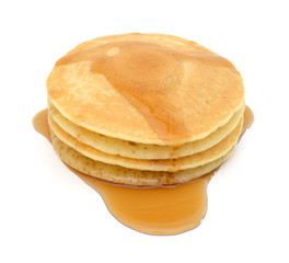 Pancakes stack on white background