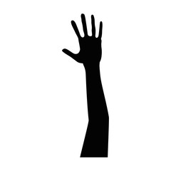 hand up silhouette icon