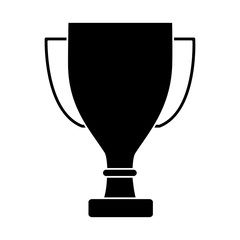 trophy award cup pedestal icon vector illustration