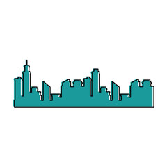 Fototapeta premium buildings cityscape silhouette icon