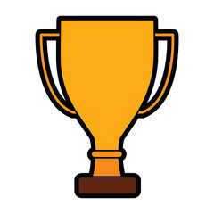 trophy award cup pedestal icon vector illustration