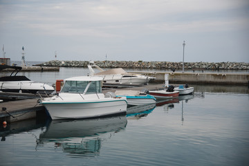 Fototapeta na wymiar Empty Yachts and Boats