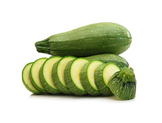 Fresh zucchini on white background