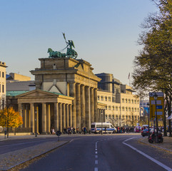 The Brandenburg Gate (Brandenburger Tor) is an 18th-century neoclassical monument . The side facade...