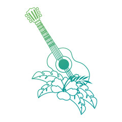 guitar instrument with flowers