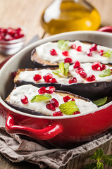 Grilled eggplants with sauce