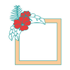 exotic and tropical flower frame