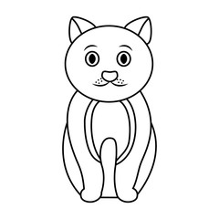 cat cartoon pet icon image vector illustration design 