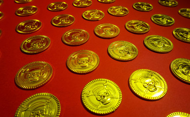 金貨デザイン　金貨を並べる