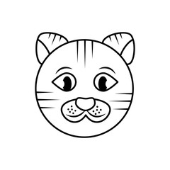 cat face cartoon pet icon image vector illustration design 