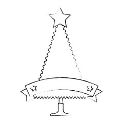 christmas tree with ribbon frame