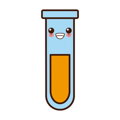 Test tube symbol cute kawaii cartoon vector illustration