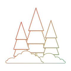 pine forest scene icon vector illustration design