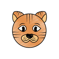 cat pet head cute animal vector illustration