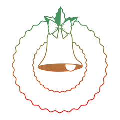 christmas crown with bell decorative icon vector illustration design