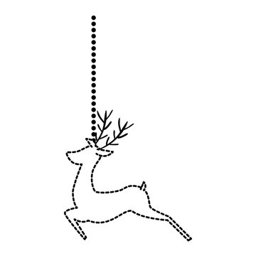 reindeer animal hanging decorative vector illustration design