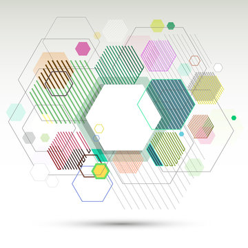Abstract geometric background and banner of hexagons vector eps10