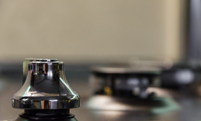 Stainless steel gas hob isolated on white